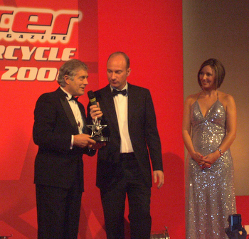 Giacomo Agostini is interviewed on stage
